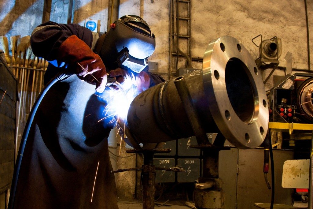 welder wearing safety equipment